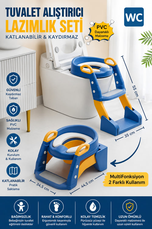 Bebliva™ Basamaklı Tuvalet Eğitim Desteği